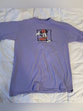Vintage Velva Sheen Minnie Mouse Purple Graphic Tee L